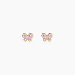 Boucles D'Oreilles Puces Pierrine Or Jaune Oxyde De Zirconium - Boucles d'oreilles 18 carats Femme | Histoire d&rsquo;Or