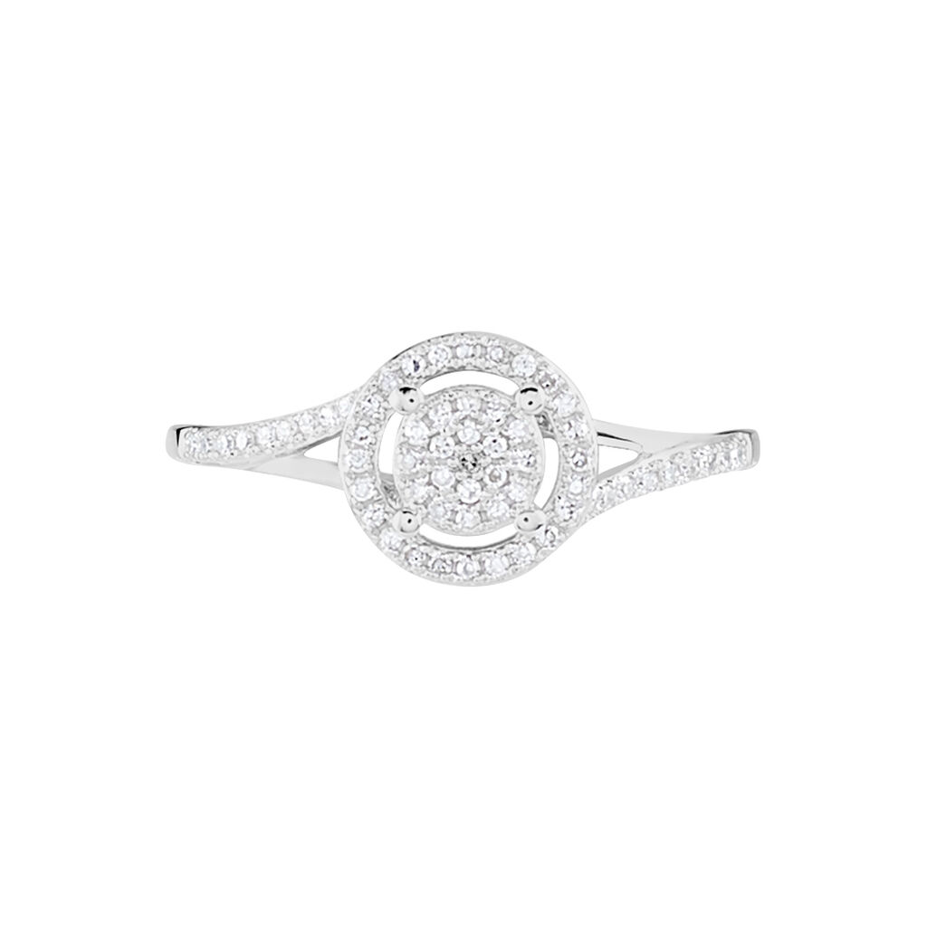Bague Or Blanc Verna Diamants Cercle - Bagues avec pierre Femme | Histoire d’Or