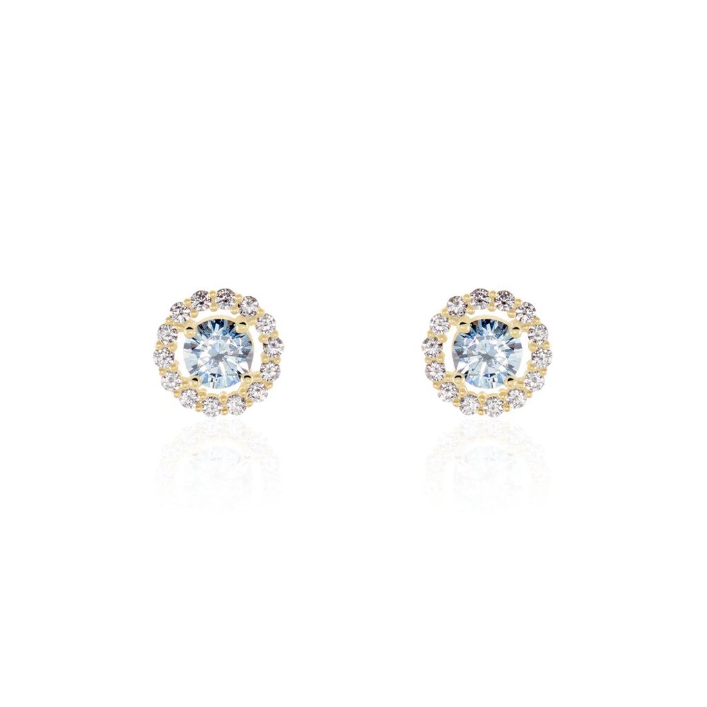 Boucles D'oreilles Puces Plaqué Or Radbod Pierres Artificielles Oxydes - Boucles d'oreilles fantaisie Femme | Histoire d’Or