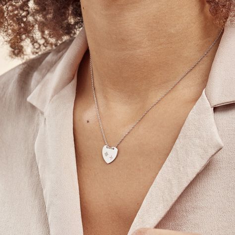 Collier Argent Ieronim Oxydes De Zirconium - Colliers Coeur Femme | Histoire d’Or