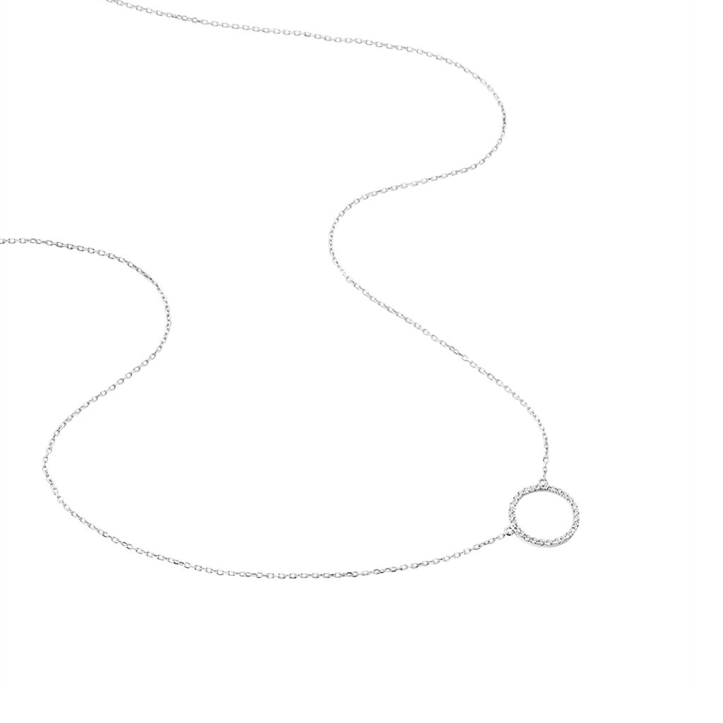 Collier Stip Or Blanc Oxyde De Zirconium - Colliers Femme | Histoire d’Or