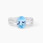 Bague Solitaire Carmelice Or Blanc Topaze Et Oxyde De Zirconium - Bagues solitaires Femme | Histoire d&rsquo;Or