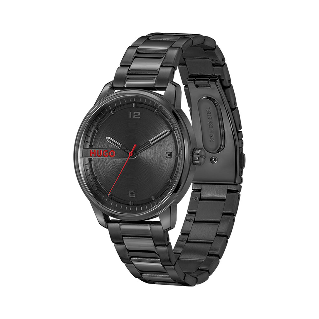 Montre Hugo Stamp Noir - Montres Homme | Histoire d’Or