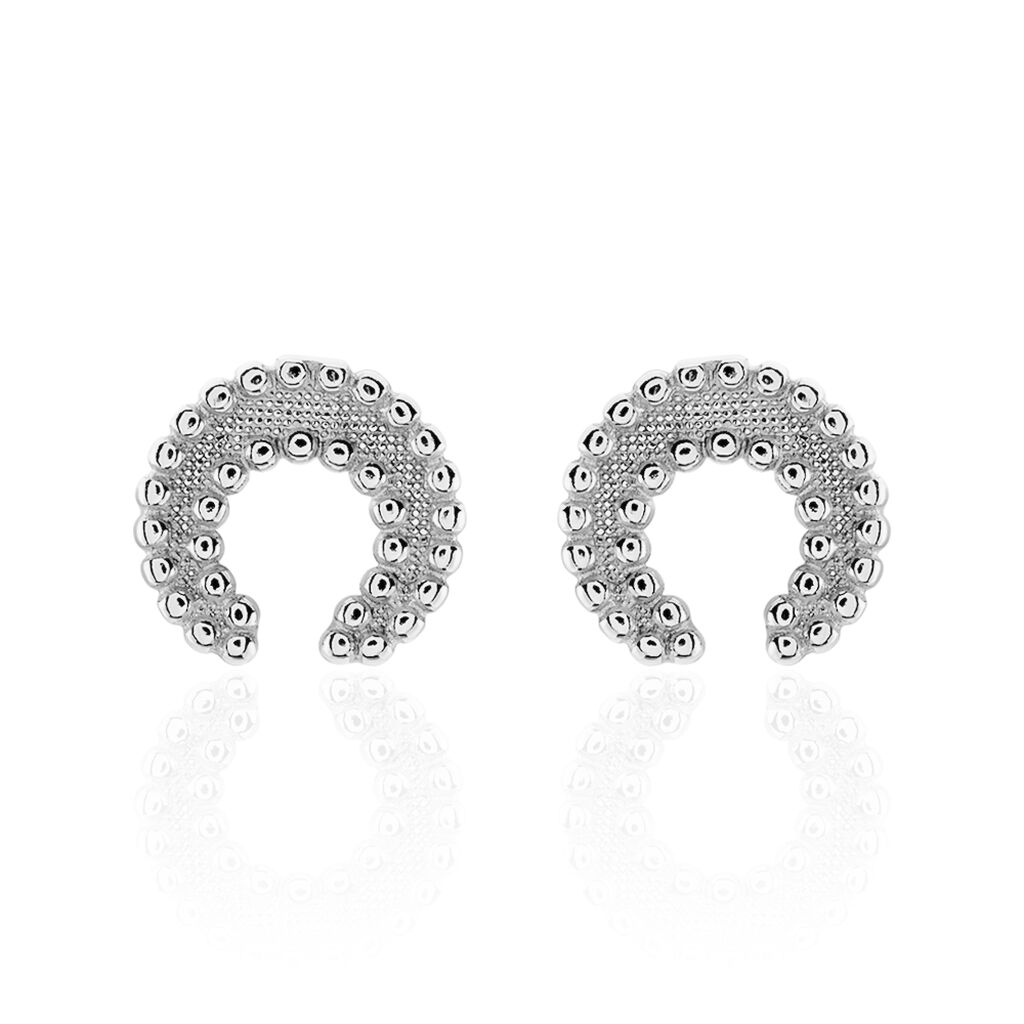 Boucles D'oreilles Puces Vaea Argent Blanc - Boucles d'oreilles fantaisie Femme | Histoire d’Or