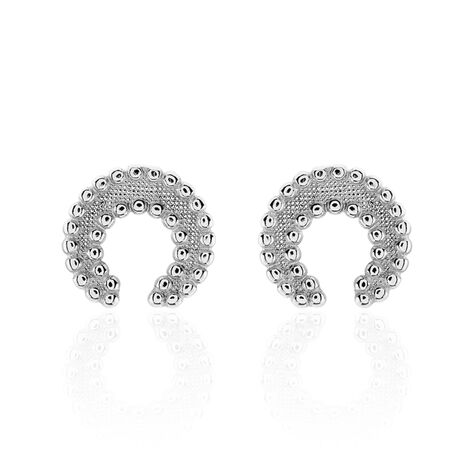 Boucles D'oreilles Puces Vaea Argent Blanc - Boucles d'oreilles fantaisie Femme | Histoire d’Or