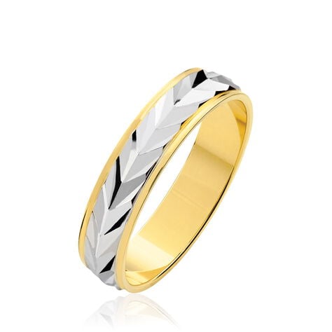 Alliance Epi Fantaisie Ruban Plat Or Bicolore -  Unisex | Histoire d’Or