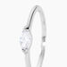 Bague Navette Argent Blanc Oxyde De Zirconium - Bagues solitaires Femme | Histoire d’Or