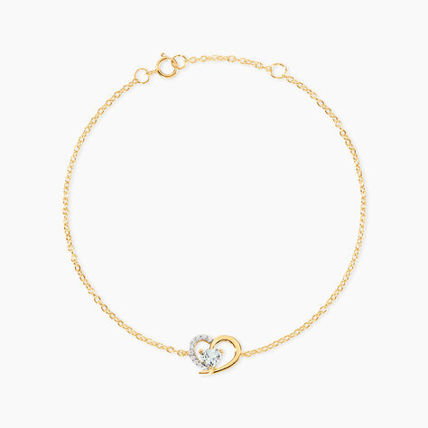 Bracelet Eliana Argent Dor&eacute; A L'Or 750/1000 Topaze Oxyde De Zirconium - Bracelets Pierre Femme | Histoire d&rsquo;Or