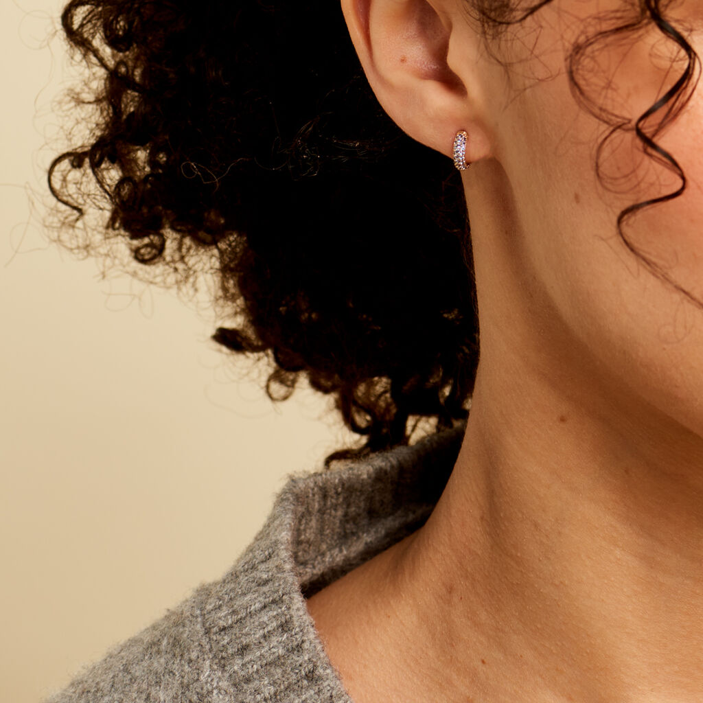 Créoles Plaqué Or Jaune Piha Oxydes De Zirconium - Boucles d'oreilles créoles Femme | Histoire d’Or