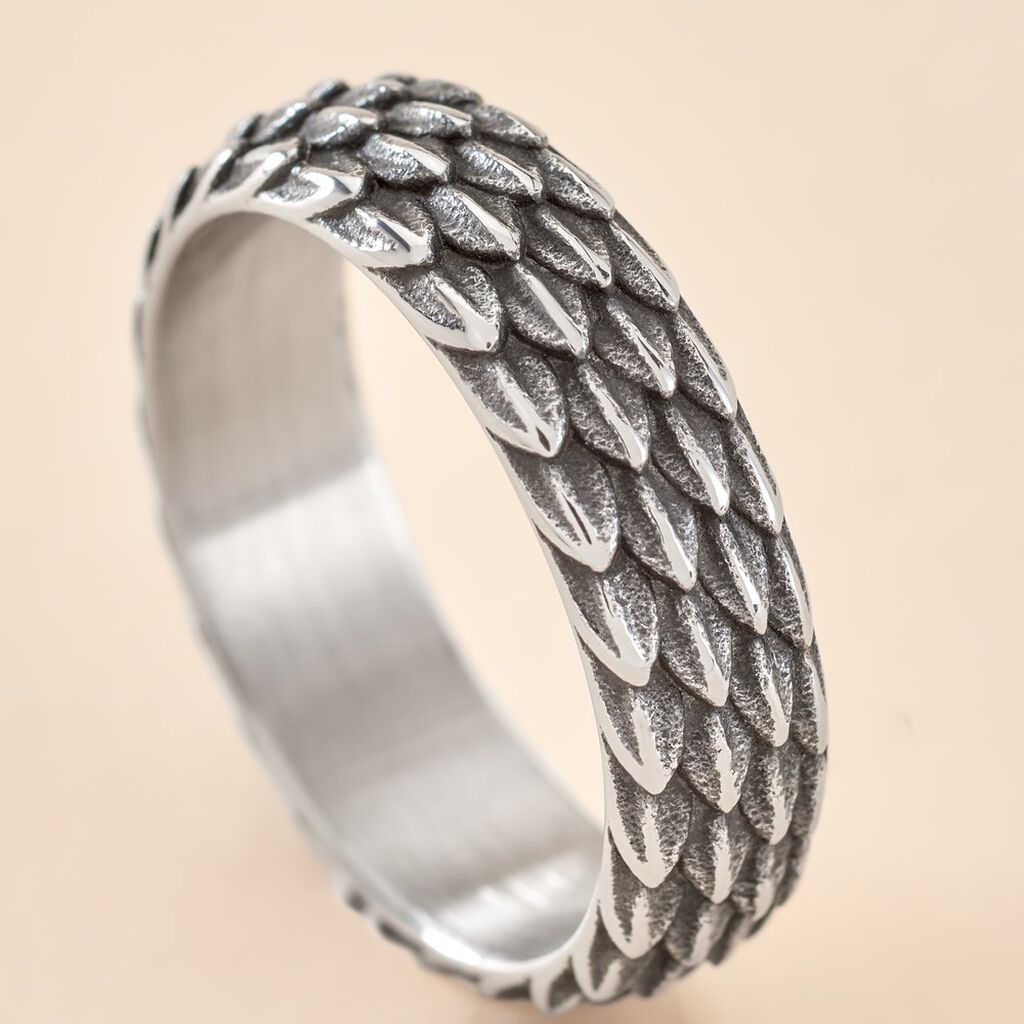 Bague Venin Acier Blanc - Bagues fantaisie Homme | Histoire d’Or