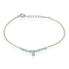 Bracelet Rafaela Argent Blanc Agate Et Oxyde De Zirconium - Bracelets cordon Femme | Histoire d’Or