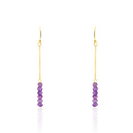 Boucles D'oreilles Pendantes Or Jaune Amethyste - Boucles d'oreilles pendantes Femme | Histoire d’Or