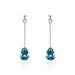 Boucles D'oreilles Pendantes Goutte Or Blanc Topaze Bleu London - Boucles d'oreilles pendantes Femme | Histoire d’Or