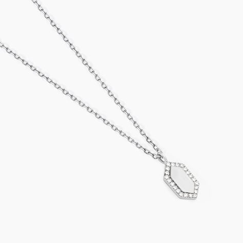 Collier Stellie Argent Blanc Oxyde De Zirconium - Colliers fantaisie Femme | Histoire d&rsquo;Or