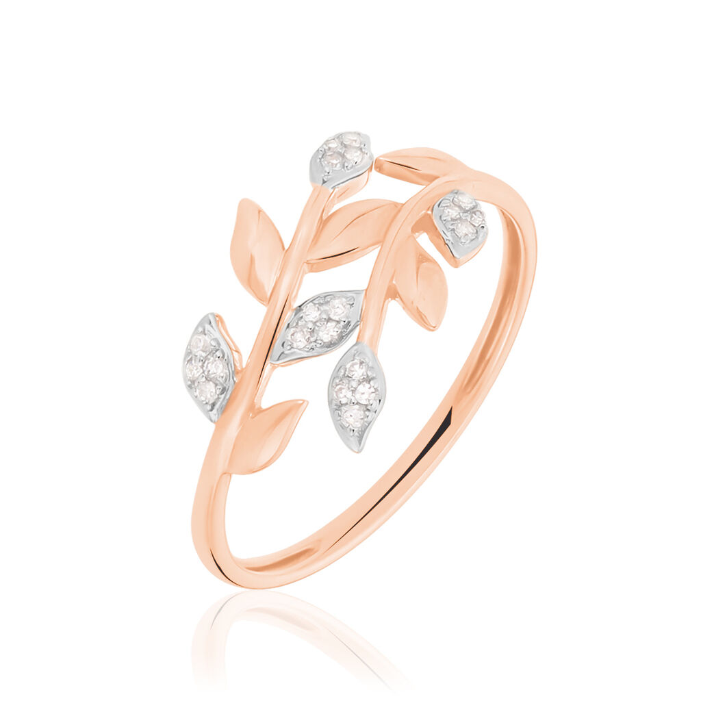 Bague Emelyne Or Rose Diamant - Bagues avec pierre Femme | Histoire d&rsquo;Or