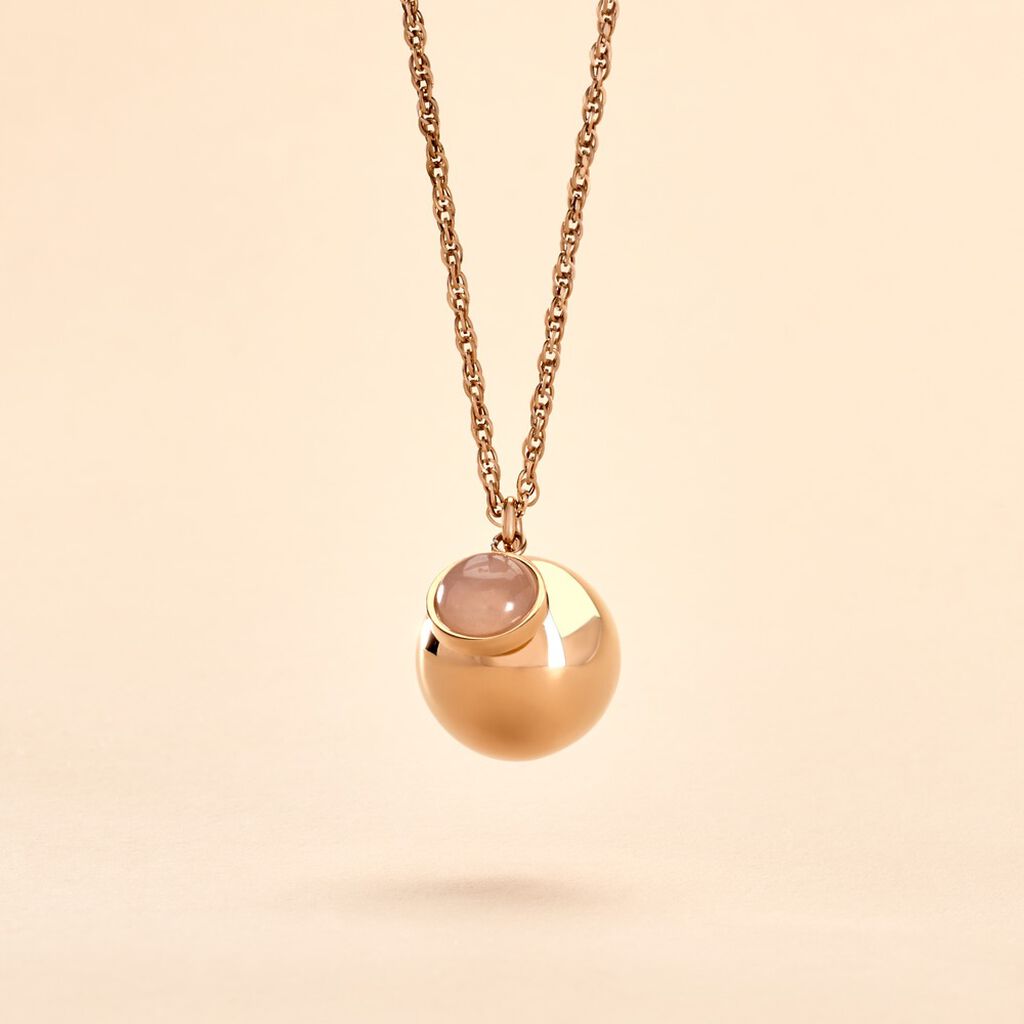 Collier My Bola Acier Rose Quartz - Bolas de grossesse Femme | Histoire d&rsquo;Or