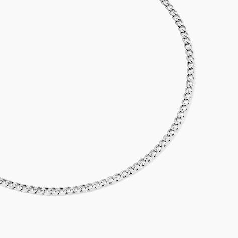 Chaîne Casper Maille Gourmette Argent Blanc - Chaines Homme | Histoire d’Or
