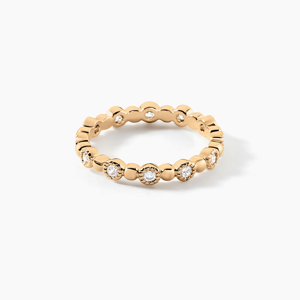 Bague Aura Plaque Or Jaune Oxyde De Zirconium - Bagues avec pierre Femme | Histoire d&rsquo;Or