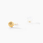 Boucles D'oreilles Puces Fidelia Boule Sablee Or Jaune - Clous d'oreilles Femme | Histoire d&rsquo;Or