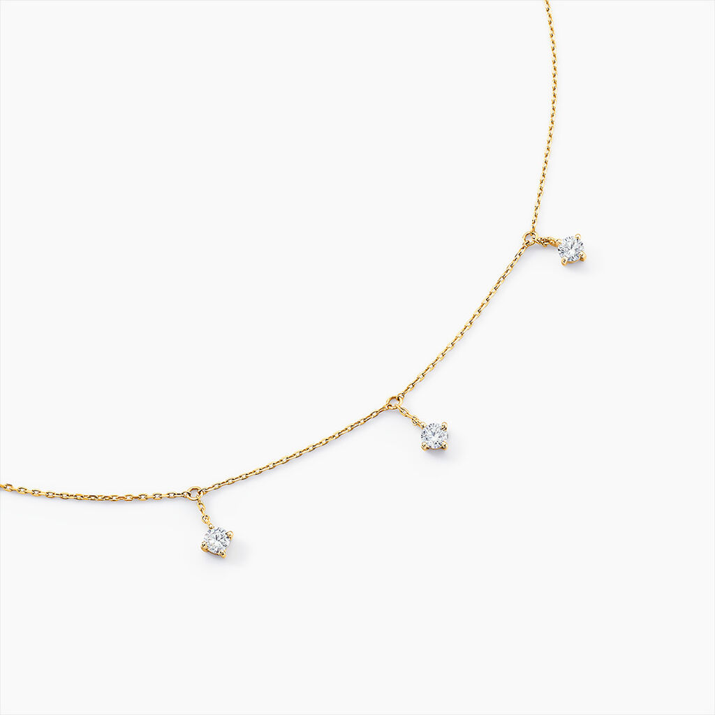 Collier Falling Star Or Jaune Oxyde De Zirconium - Colliers Femme | Histoire d&rsquo;Or