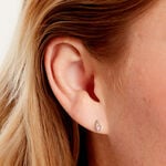 Boucles D'Oreilles Puces Kerima Argent Blanc Oxyde De Zirconium - Boucles d'oreilles fantaisie Femme | Histoire d&rsquo;Or