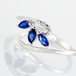 Bague Petale Or Blanc Saphir Et Diamant - Bagues avec pierre Femme | Histoire d&rsquo;Or