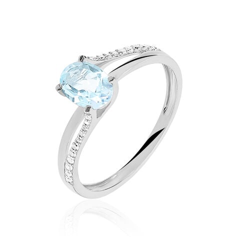 Bague Marie-eva Or Blanc Topaze Et Oxyde De Zirconium - Bagues solitaires Femme | Histoire d&rsquo;Or
