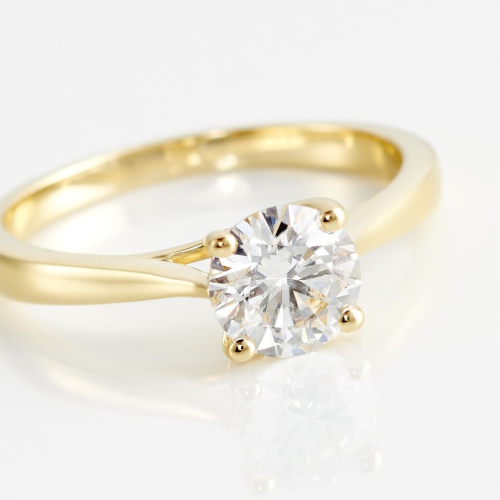 Bague Solitaire Fiona Or Jaune Diamant Synthetique - Bagues solitaires Femme | Histoire d’Or