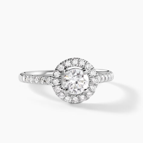 Bague Mentoura Platine Blanc Diamant Synth&eacute;tique - Bagues solitaires Femme | Histoire d&rsquo;Or