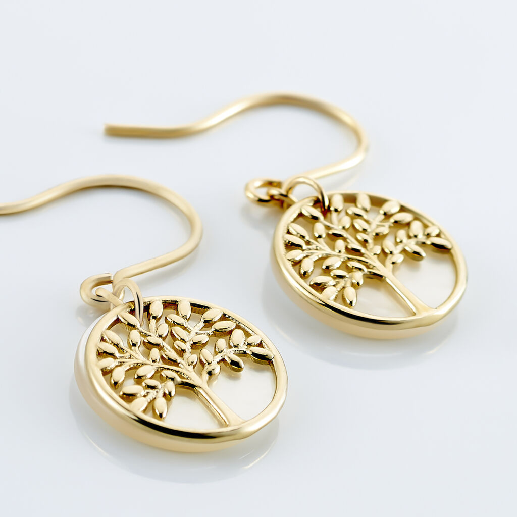 Boucles D'oreilles Pendantes Noamie Or Jaune Nacre - Boucles d'oreilles pendantes Femme | Histoire d’Or