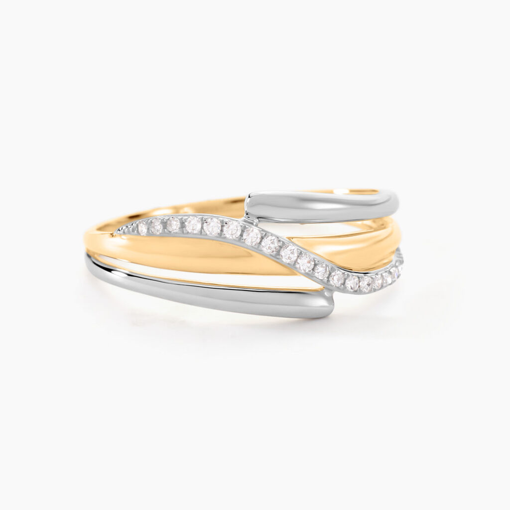Bague Bodil Or Bicolore Diamant - Bagues avec pierre Femme | Histoire d’Or