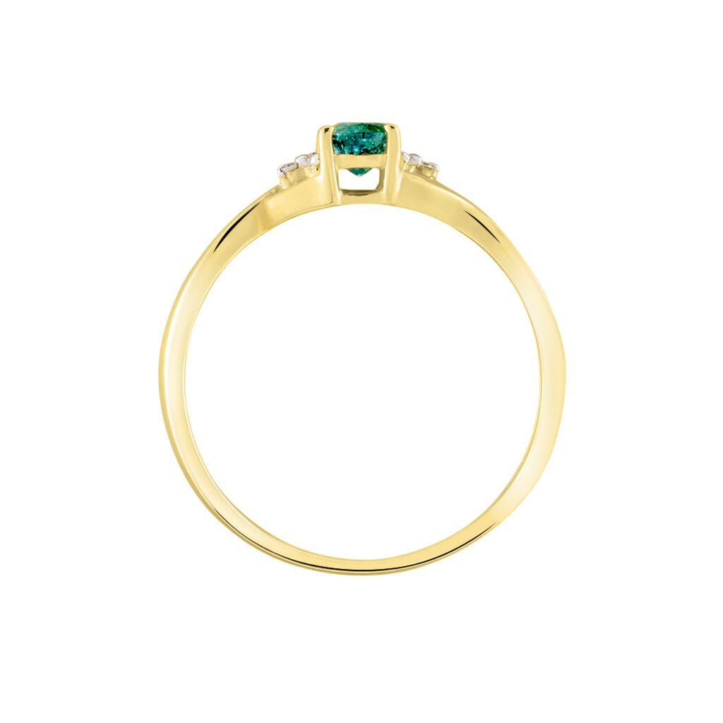 Bague Or Jaune Cassie Emeraude Et Diamant - Bagues solitaires Femme | Histoire d&rsquo;Or