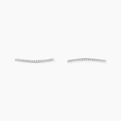 Boucles D'oreilles Grimpantes Fadoua Or Blanc Diamants - Boucles d'oreilles pendantes Femme | Histoire d&rsquo;Or