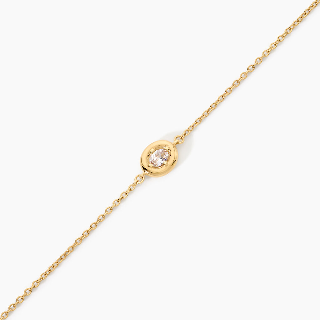 Bracelet Maurie Argent Dor&eacute; A L'Or 750/1000 Oxyde De Zirconium - Bracelets Femme | Histoire d&rsquo;Or