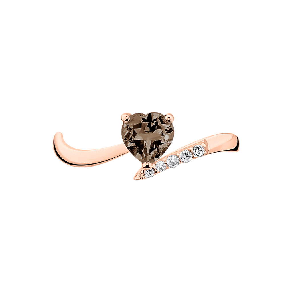 Bague Eva Or Rose Quartz Et Diamant - Bagues solitaires Femme | Histoire d’Or