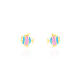 Boucles D'oreilles Puces Poisson Or Jaune - Clous d'oreilles Enfant | Histoire d’Or
