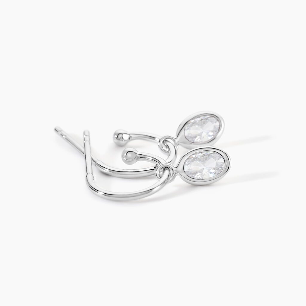 Cr&eacute;oles Ilvaae Argent Blanc Oxyde De Zirconium - Boucles d'oreilles cr&eacute;oles Femme | Histoire d&rsquo;Or