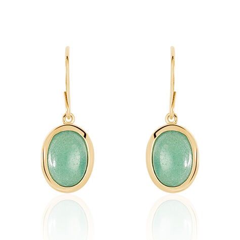 Boucles D'oreilles Pendantes Veina Plaqué Or Jaune Aventurine - Boucles d'oreilles fantaisie Femme | Histoire d’Or