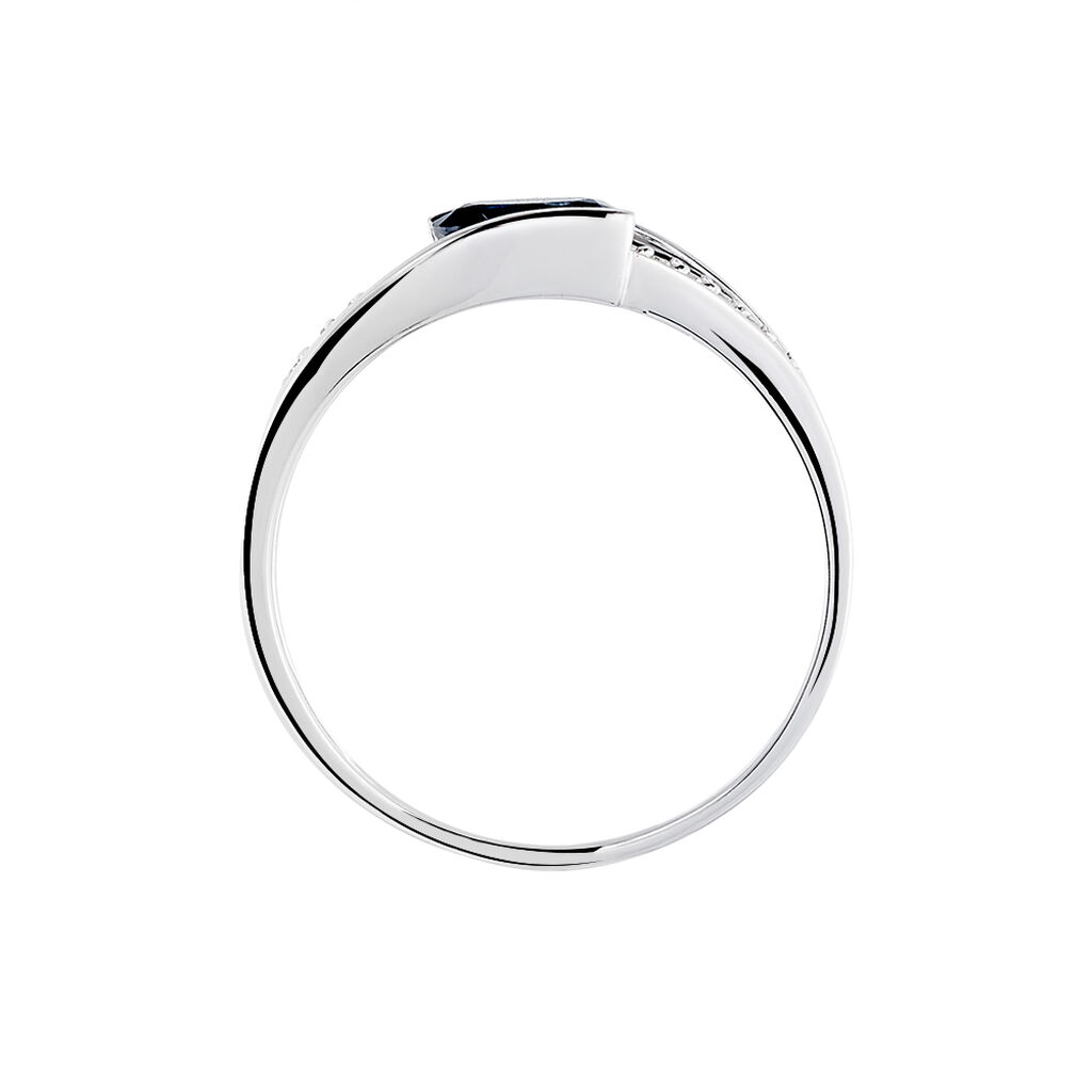 Bague Viyan Or Blanc Saphir Et Diamant - Bagues solitaires Femme | Histoire d’Or