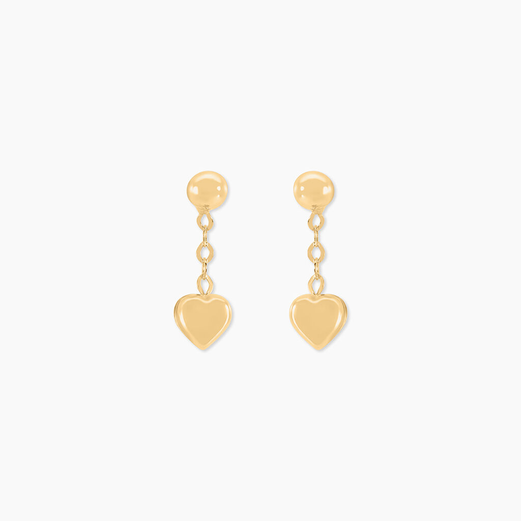Boucles D'oreilles Pendantes Gavina Pendantes Coeurs Or Jaune - Boucles d'oreilles pendantes Femme | Histoire d&rsquo;Or
