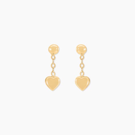 Boucles D'oreilles Pendantes Gavina Pendantes Coeurs Or Jaune - Boucles d'oreilles pendantes Femme | Histoire d&rsquo;Or