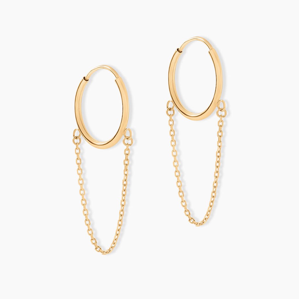 Cr&eacute;oles Britton Or Jaune - Boucles d'oreilles cr&eacute;oles Femme | Histoire d&rsquo;Or