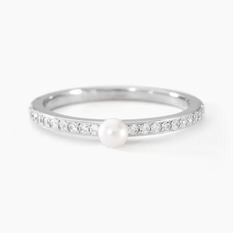 Bague Lua Argent Blanc Perle De Culture Oxyde De Zirconium - Bagues solitaires Femme | Histoire d&rsquo;Or