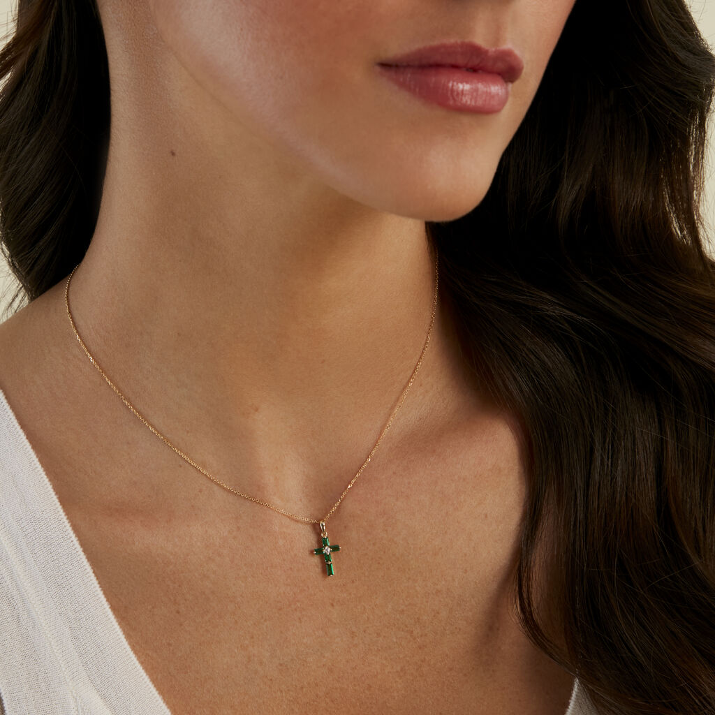 Pendentif Badr Or Jaune Oxyde De Zirconium - Pendentifs Communion Femme | Histoire d&rsquo;Or