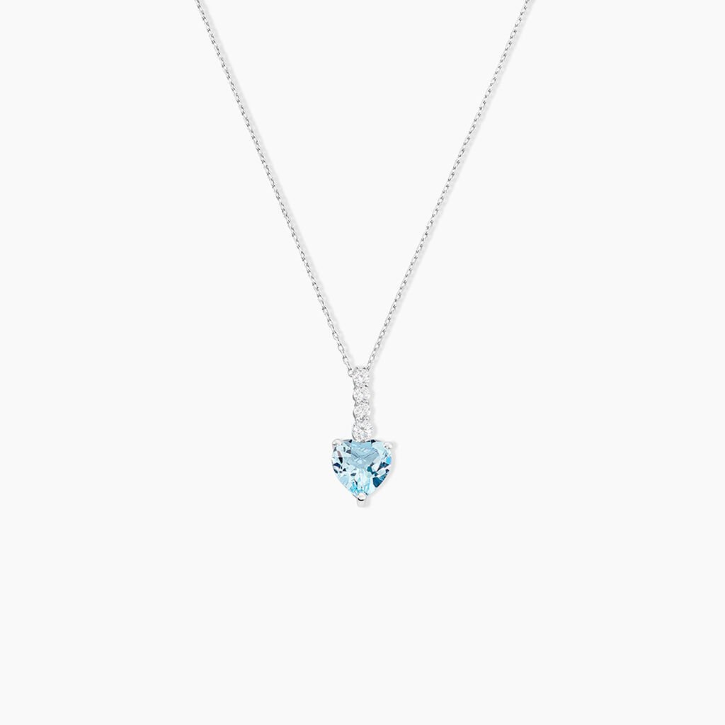 Collier Fany Or Blanc Topaze Et Oxyde De Zirconium - Colliers Femme | Histoire d&rsquo;Or