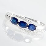 Bague Comete Or Blanc Saphir Et Diamant - Bagues avec pierre Femme | Histoire d&rsquo;Or