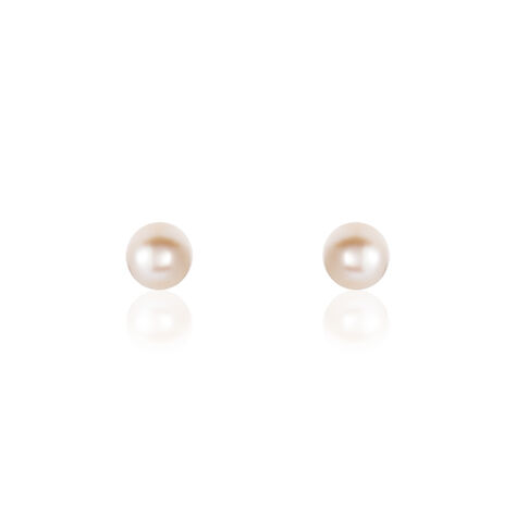 Boucles D'oreilles Puces Suki Rondes Nacres Or Jaune Perle De Culture - Clous d'oreilles Femme | Histoire d’Or
