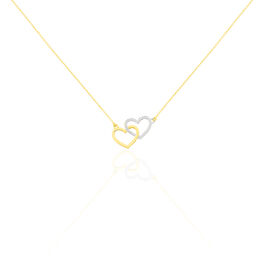 Collier Double Coeur Satines Or Bicolore - Colliers Femme | Histoire d’Or