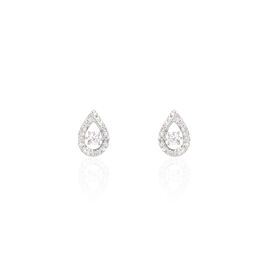Boucles D'oreilles Puces Domitia Or Blanc Diamant - Clous d'oreilles Femme | Histoire d’Or