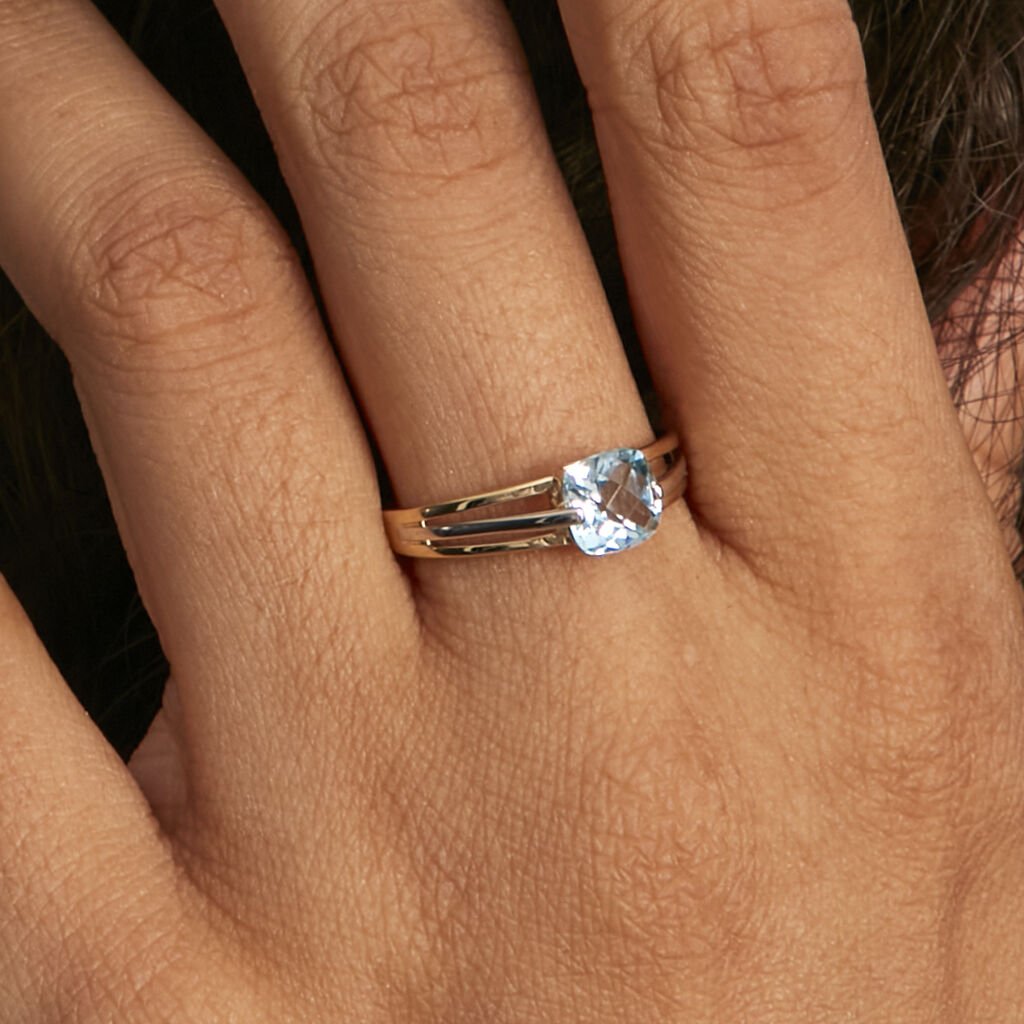 Bague Sidoine Or Bicolore Topaze - Bagues solitaires Femme | Histoire d’Or
